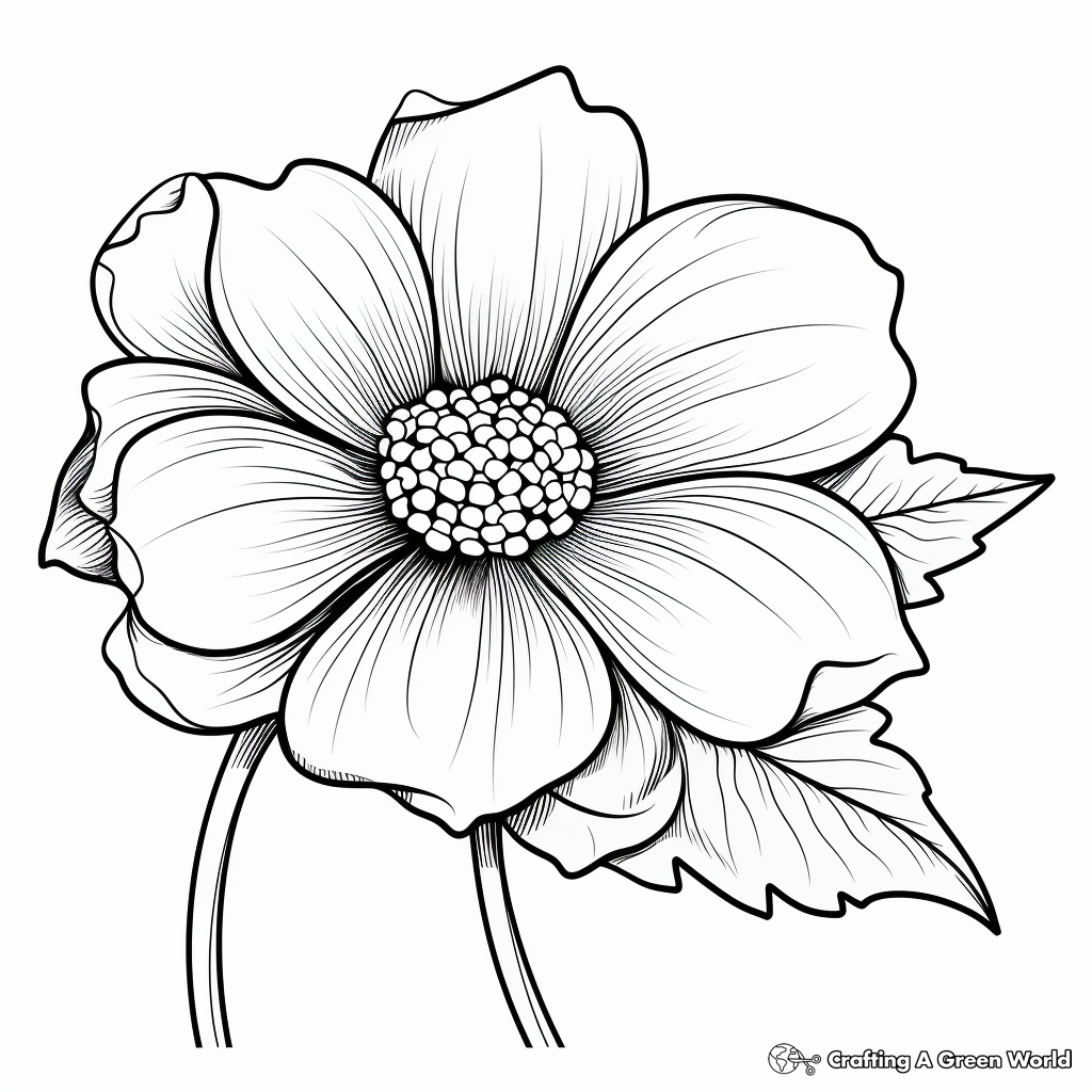 Beautiful Flower Clip Art Coloring Sheets 4