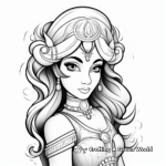 Beautiful Princess Jasmine Portrait Coloring Pages 2
