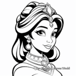 Beautiful Princess Jasmine Portrait Coloring Pages 4