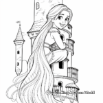 Beautiful Rapunzel in her Tower Coloring Pages 2