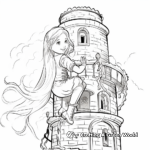 Beautiful Rapunzel in her Tower Coloring Pages 3