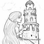 Beautiful Rapunzel in her Tower Coloring Pages 4