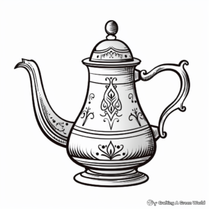 Beautiful Turkish Coffee Pot Coloring Pages 1