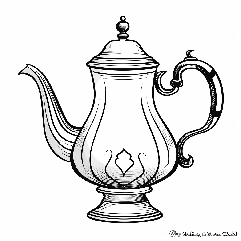 Beautiful Turkish Coffee Pot Coloring Pages 2