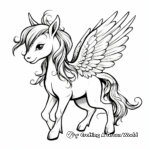 Beautiful Unicorn with Wings Coloring Pages 1