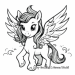 Beautiful Unicorn with Wings Coloring Pages 3