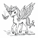 Beautiful Unicorn with Wings Coloring Pages 4