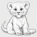 Beautiful White Lion Cub Coloring Pages 1