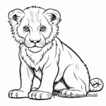 Beautiful White Lion Cub Coloring Pages 3