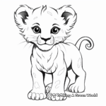Beautiful White Lion Cub Coloring Pages 4