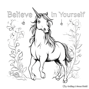 Believe in Yourself Unicorn Coloring Pages 4