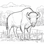 Bison in Their Natural Habitat Coloring Pages 1