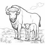 Bison in Their Natural Habitat Coloring Pages 3