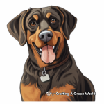 Black and Brown Rottweiler Coloring Pages 4
