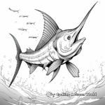 Black Marlin in Action: Fisherman's Coloring Pages 1