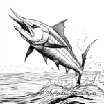 Black Marlin in Action: Fisherman's Coloring Pages 2