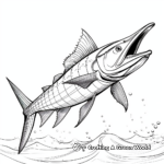 Black Marlin in Action: Fisherman's Coloring Pages 3