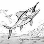Black Marlin in Action: Fisherman's Coloring Pages 4