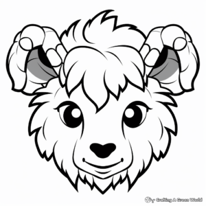 Black Sheep Head Coloring Pages 1