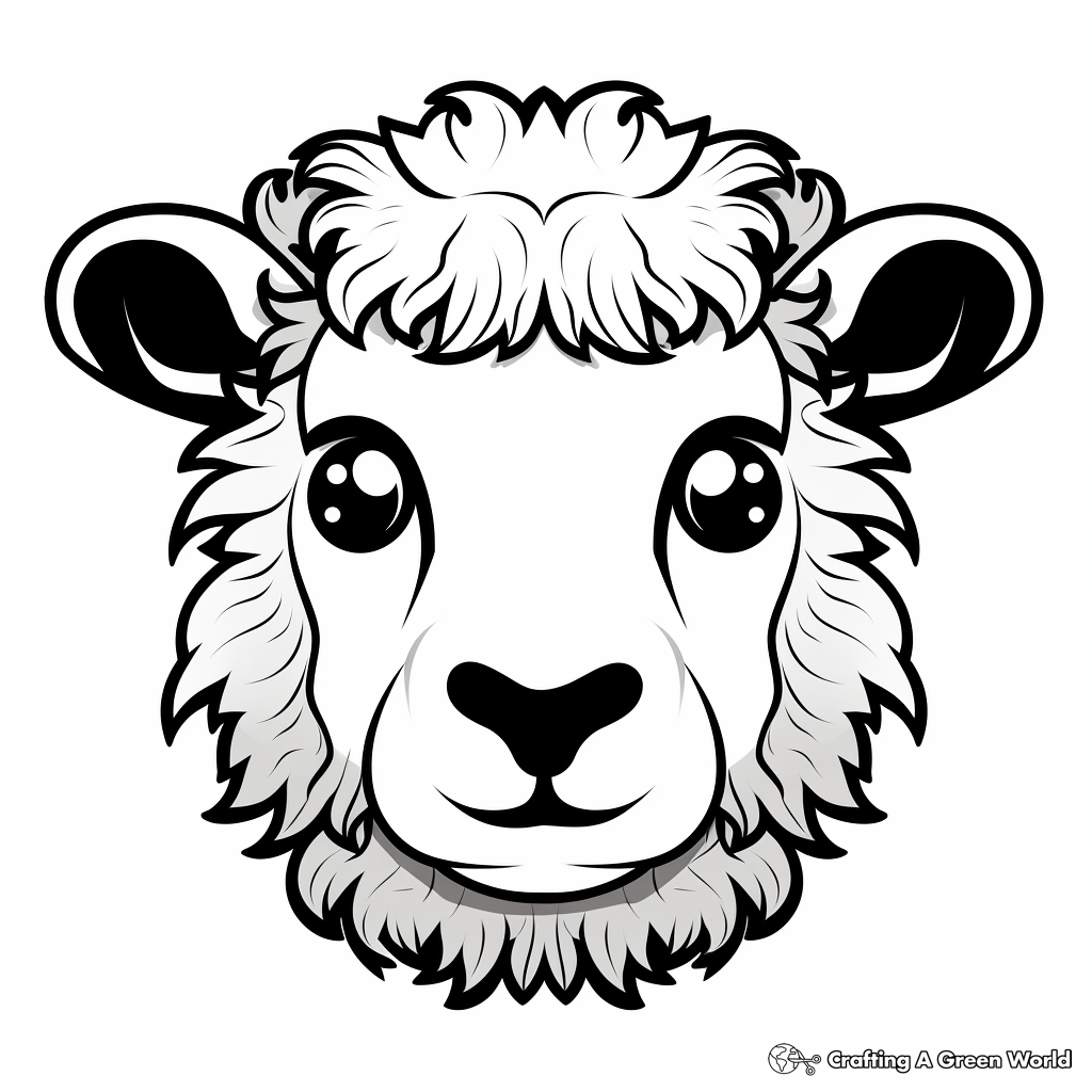Black Sheep Head Coloring Pages 2