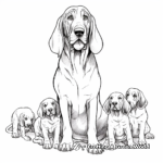 Bloodhound with Puppies Coloring Pages 1