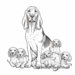 Bloodhound with Puppies Coloring Pages 4