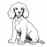 Bold Black Cocker Spaniel Coloring Templates for Adults 2