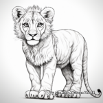Breathtaking Asiatic Lion Cub Coloring Pages 1