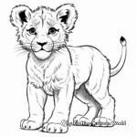 Breathtaking Asiatic Lion Cub Coloring Pages 2