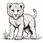Breathtaking Asiatic Lion Cub Coloring Pages 3