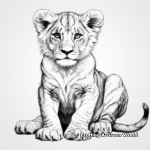 Breathtaking Asiatic Lion Cub Coloring Pages 4