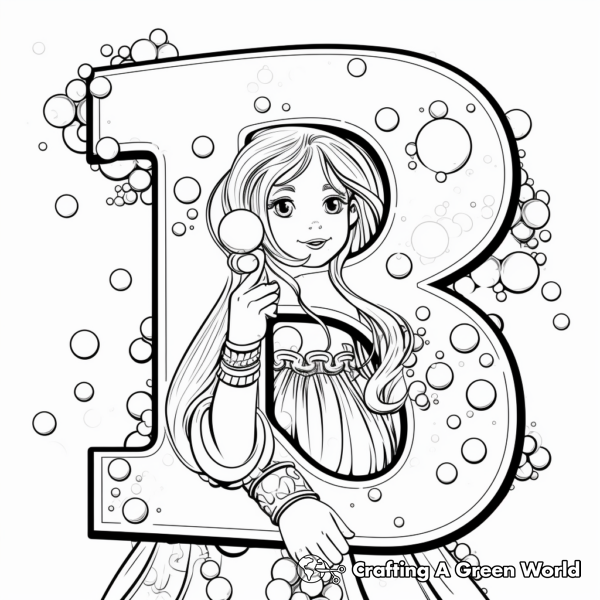 Bubbly Handwriting Style Letter R Coloring Page 1