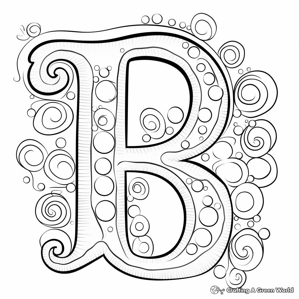 Bubbly Handwriting Style Letter R Coloring Page 2