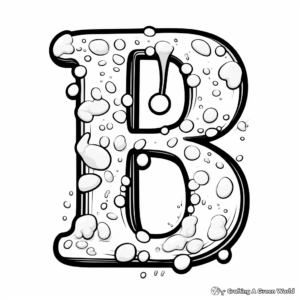 Bubbly Handwriting Style Letter R Coloring Page 3