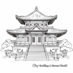 Buddhist Temple Coloring Pages for Relaxation 2