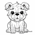 Bulldog Kawaii Coloring Pages: Fun Bulldog Images for Coloring 1