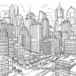 Bustling Downtown City Coloring Pages 2