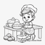 Busy Bakery Elf: Gingerbread Making Coloring Page 2