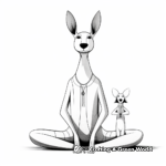 Calm-inducing Kangaroo and Joey Coloring pages 1