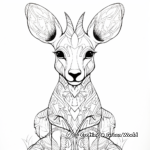 Calm-inducing Kangaroo and Joey Coloring pages 3