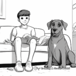 Calm Rottweiler: Chilling Scene Coloring Pages 2