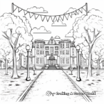 Campus Decorations for Homecoming Coloring Pages 1
