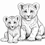Captivating Lion Cub with Siblings Coloring Pages 2