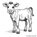 Cartoon Cow Coloring Pages for Kids 2