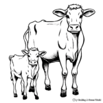 Cartoon Cow Coloring Pages for Kids 3
