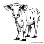 Cartoon Cow Coloring Pages for Kids 4