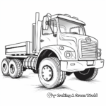 Cartoon Flatbed Truck Coloring Pages for Kids 1