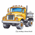 Cartoon Flatbed Truck Coloring Pages for Kids 2