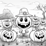 Cartoon Halloween Pumpkin Patch Coloring Pages 1