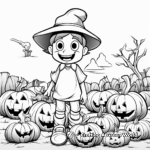 Cartoon Halloween Pumpkin Patch Coloring Pages 2